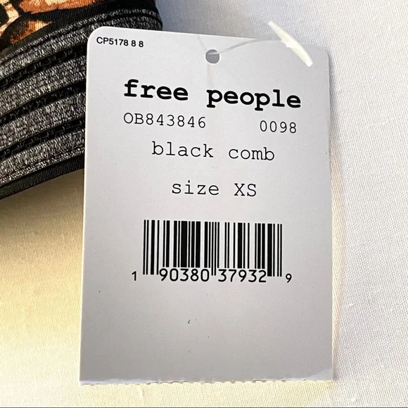 Free People Printed Practice Makes Perfect Active Bra Crossback Black Combo NWT - Picture 11 of 16